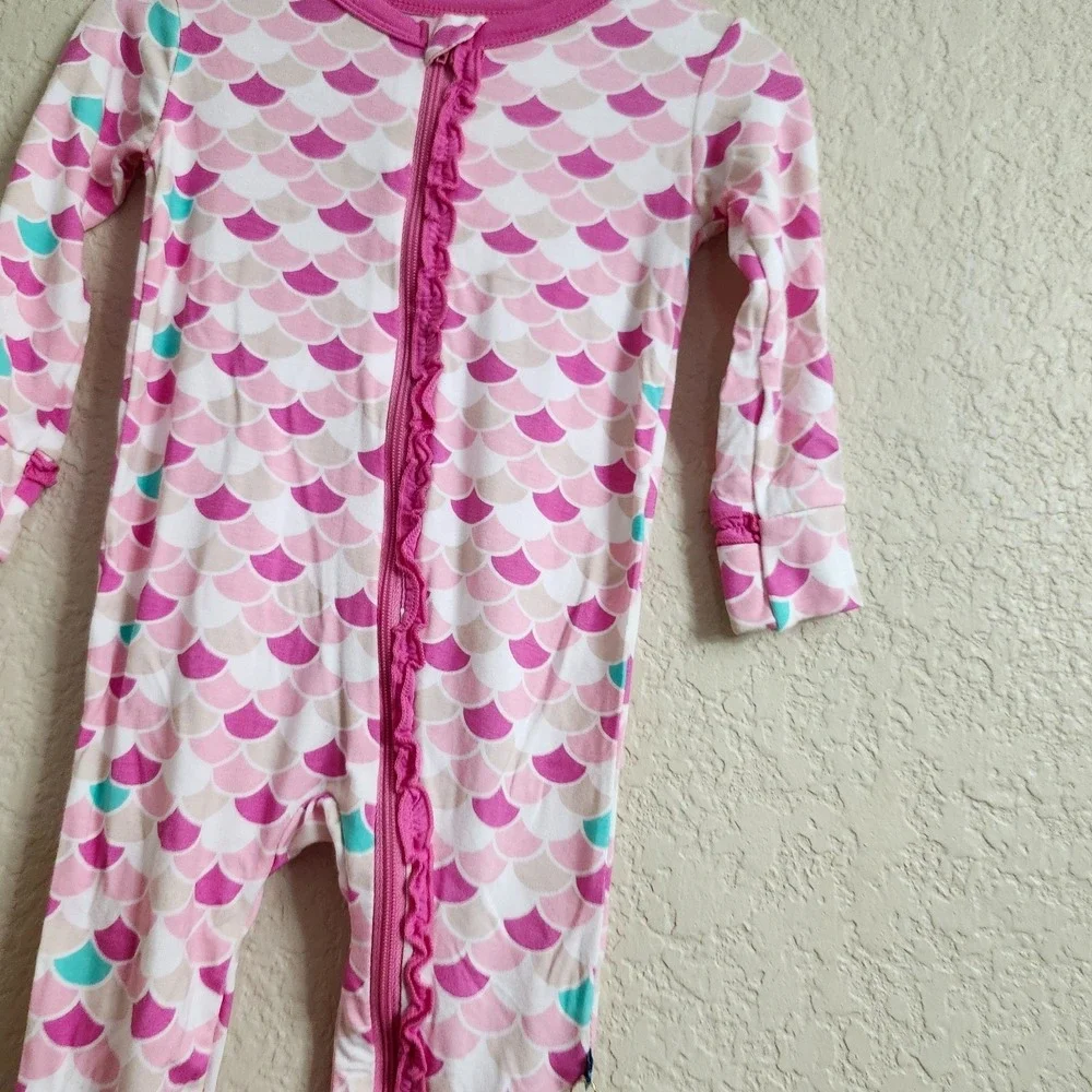 NWT 9-12m‎ KICKEE PANTS Ruffle Butt Bamboo Mermaid Tulip Scales Zippy